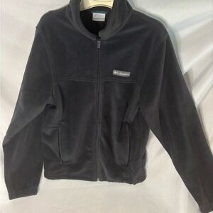 Columbia Black zip up fleece Jacket with Stand-Up Collar size small